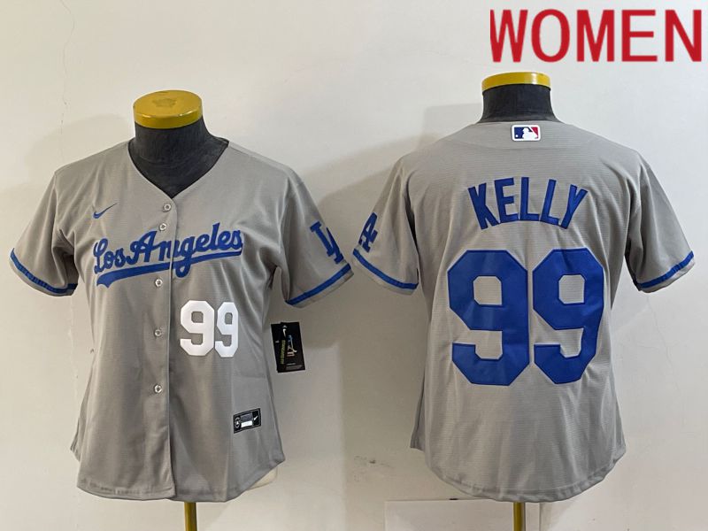 Women Los Angeles Dodgers 99 Kelly Grey 2024 Nike Game MLB Jersey style 10